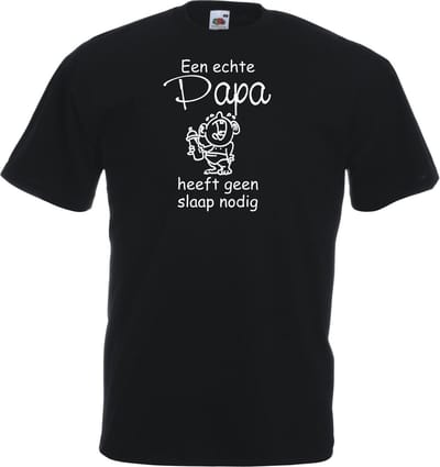 - unisex - T-shirt - Een echte Papa heeft geen slaap nodig - zwart - maat XXL