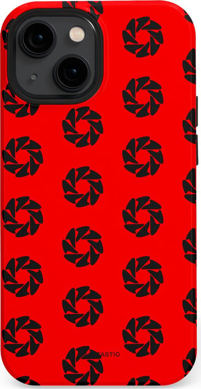 Casetastic hoesje geschikt voor Apple iPhone 13 mini - MagSafe - Dubbellaagse bescherming - Zwarte Sterren op Rood - Fashion Case - Rood Zwart