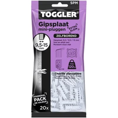 Toggler Gipsplaatplug Sp-mini Kunststof - Diam. 6mm - 20 Stuks