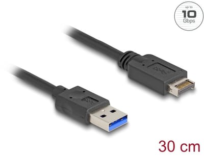 Delock USB 10 Gbps Cable USB Type-E Key A 20 pin male to USB Type-A male 30 cm