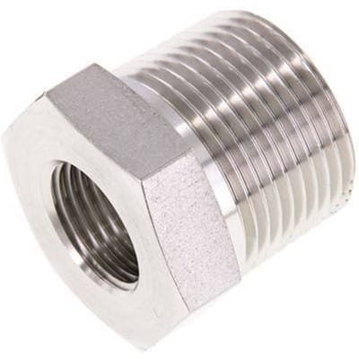 1'' NPT x 1/2'' NPT M/F RVS Verloopring 140 Bar - Hydrauliek - FL2S-MF-ST-100N-012N