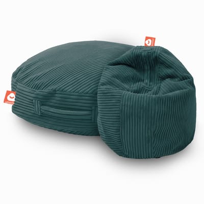 Whoober Ibiza – Ronde Zitzak – Turquoise dik ribfluweel – Comfortabel & Duurzaam