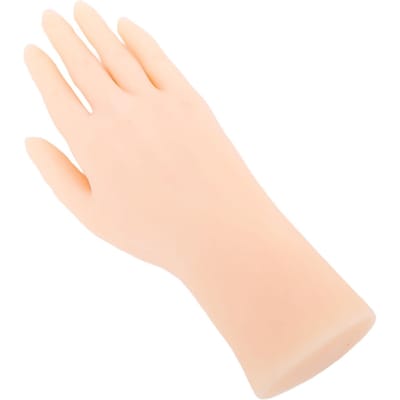 Siliconen Handmodel Zacht Flexibel Mannequin Hand Vrouwelijk voor Nagelkunst Film Requisiet Display Rechts beige