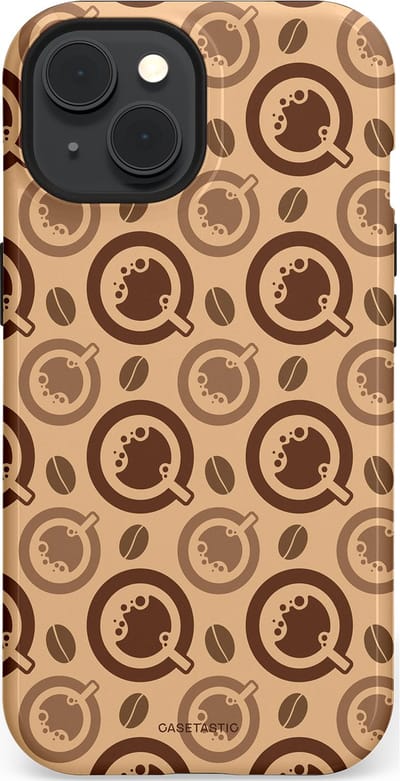 Casetastic Hoesje Geschikt voor Apple iPhone 15 Magsafe - Stijlvolle Beschermende Duo-layer Case - Cappuccino Ontwerp