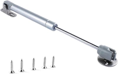 Hydraulische gasveer 20N voor meubels - Liftmechanisme voor kastdeuren, demper en scharnier, zacht sluitend, zilver