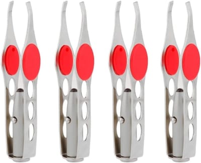 Pincetten met Licht - Verlichte Make-up Tools - Precisie Ontharen - Ingebouwd LED Licht - 97 cm Lengte - Rood