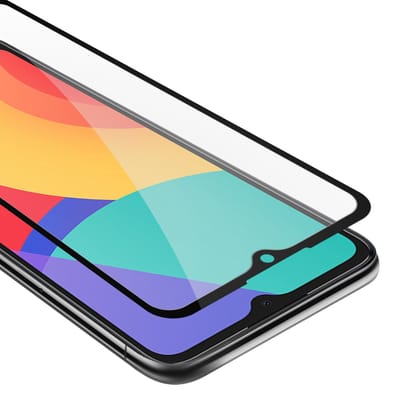 Cadorabo Screenprotector geschikt voor Alcatel 1S 2021 / 3L 2021 Volledig scherm pantserfolie Beschermfolie in TRANSPARANT met ZWART - Gehard (Tempered) display beschermglas in 9H hardheid met 3D Touch