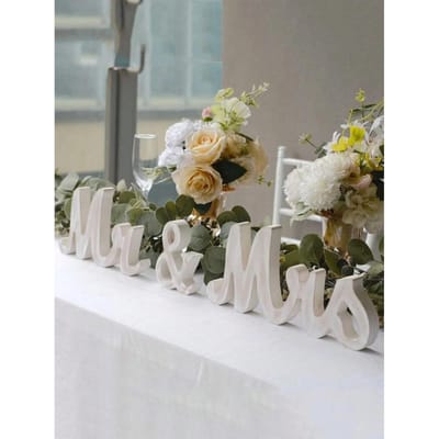 3 stuks/set Witte Houten Mr & Mrs Bord Decoratie Voor Huwelijksfeest, Tafel Huwelijksreceptie En Huis/Hotel Decoratie gray