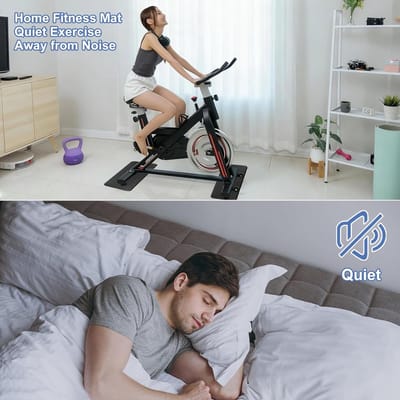 Antislip mat fitnessapparaat - Zwart - 30,5 x 63,5 cm - 6 mm Dikke PVC Onderlegmat - Voor Loopband en Crosstrainer