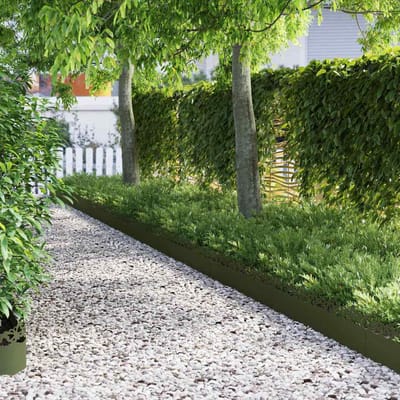 vidaXL - Gazonranden - 10 - st - 103 - x - 0,05 - x - 22 - cm - Staal - Olijfgroen