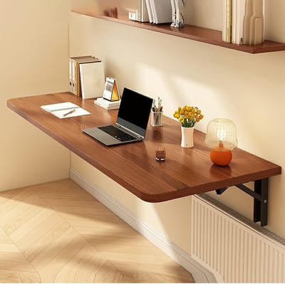 Opvouwbaar Bureau - Zwevende Tafel Wandmontage - Ruimte Besparen - Veelzijdig Klapontwerp - 118x157 inch - Walnoot