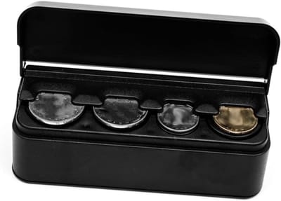 Muntenopbergbox voor auto van kunststof - Muntdispenser, opbergdoos en portemonnee voor euro's, zwart