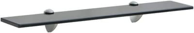 Glazen Wandrek - Zwevende Plank - Badkamer Organiseren - 8mm Gehard Glas - 60 x 10 cm - Zwart