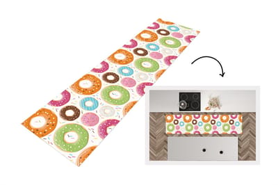 Keukenloper - Loper keuken - Tiener - Donut - Patroon - 200x50 cm - Keukenloper vinyl