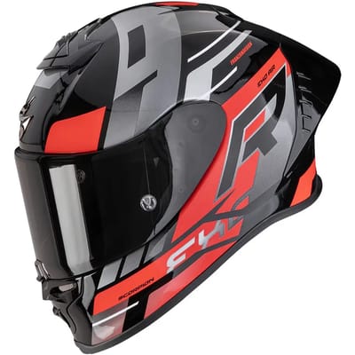 Scorpion EXO-R1 Evo II Adrenaline Black Red Silver - Integraalhelm - Maat XL - Motorhelm - ECE 22-06 gekeurd