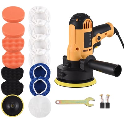 5-inch Elektrische Auto Polijstmachine Kit 700W Auto Buffer 600-3700 RPM Variabele Polijstmachine met EU Plug geel