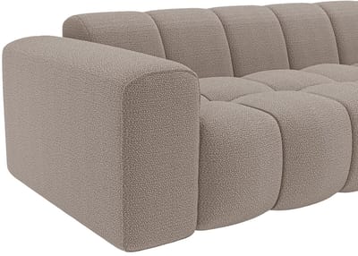 Vente-unique Hoekbank rechts in taupe chenillestof van Maison Céphy CALESO