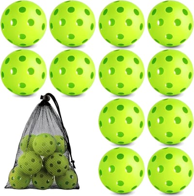 Oefen Honkballen - Plastic Ballen - Honkbal Training - Luchtstroom Ontwerp - 12 Stuks - Groen