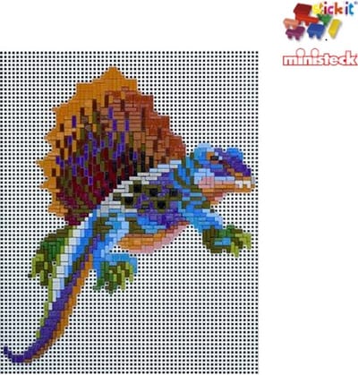 Stick-it dinosaurus Dimetrodons, ca. 1.100 steentjes, ophanghaakje en heveltje