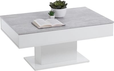 Salontafel Avola 100 cm breed in grijs beton met wit