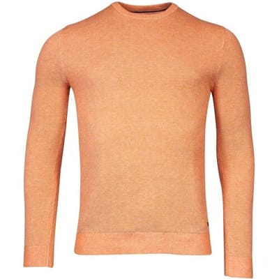 Baileys Trui Crew Neck Body And Sleeves Two-Tone Structure Jacquard Mid Orange / male