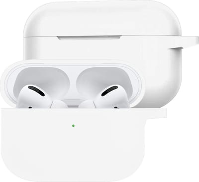 Hoesje Geschikt voor Apple Airpods Pro - Siliconen Hoes met Clip - Silicone Case Cover - Transparant