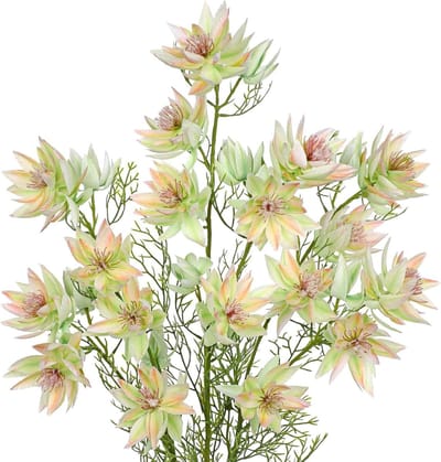 Kunstbloemen Serruria - Zijde Faux Bloemen - Bloemstukken Maken - Lange Stengels - 67 cm - Wit Geel