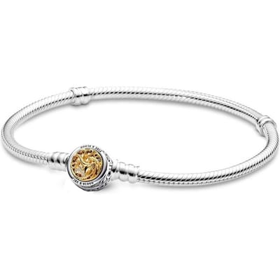 Originele Moments Rose In Bloom Sluiting Slangenketting Armband Fit Europa Bangle 925 Sterling Zilveren Kraal Charm Diy Sieraden 17cm white