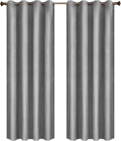 Bolt Edge Gordijnen - Set van 2 - Grijs - Verduisterend - Fluweel - Plooiband - 140x270cm