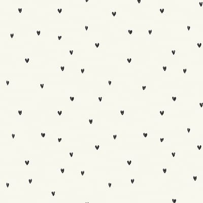 Next vliesbehang Ditsy Heart zwart wit 10mx52cm