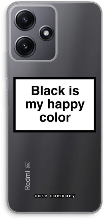 Case Company® - Hoesje geschikt voor Xiaomi Redmi 12 hoesje - Black is my happy color - Soft Cover Telefoonhoesje - Bescherming aan alle Kanten en Schermrand
