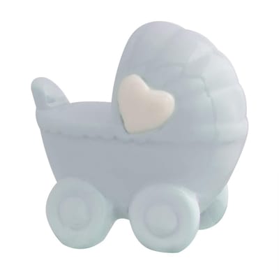 Clayre & Eef Decoratie kinderwagen 5*4*5 cm Blauw Porselein