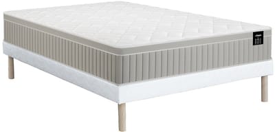 Vente-unique Set 160 x 200 cm gestoffeerde bedbodem + matras schuim en traagschuim-gel 7 zones dikte 22cm - SOMIRA van YSMÉE