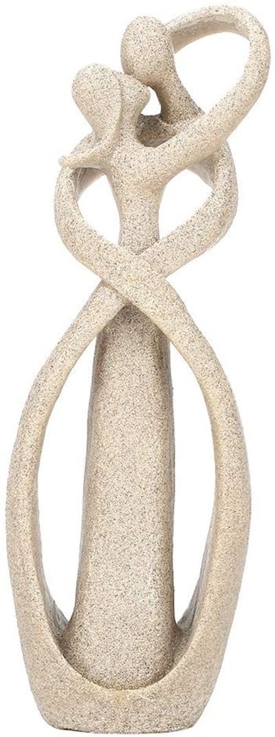 Dailygoods- Standbeeld Handgemaakt - Sculptuur - Beeldjes Decoratie - Beelden Voor Binnen - Beeldjes Liefde - Steengoed 21,5 x 7 x 4,5 cm - Beeldje