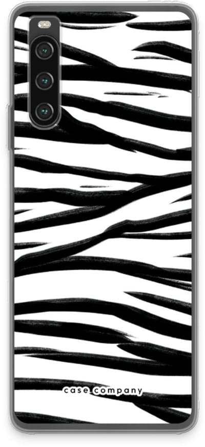 Case Company® - Hoesje geschikt voor Sony Xperia 10 IV hoesje - Zebra pattern - Soft Cover Telefoonhoesje - Bescherming aan alle Kanten en Schermrand