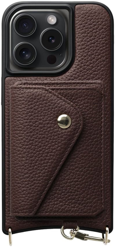 AVY Leren Hoesje Geschikt voor Apple iPhone 14 Pro Max | Met Magnetische Kaarthouder | Compatibel met MagSafe | Leather Case met Wallet | Chocolate