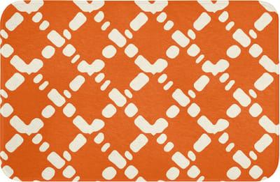 Badmat 60x40 cm - Antislip - Oranje - Ruitpatroon - Wit - Badmatten voor badkamer - Badkamermat - Douchemat - Badkamer mat