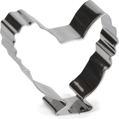 uitsteekvorm Kip 6 cm RVS zilver