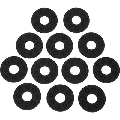 12 STUKS Gitaarband Non-Slip Sloten PE Materiaal Bandbeschermers Blokken voor Akoestische Gitaar Ukulele zwart
