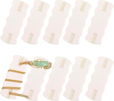 Tanglevrije en Draagbare Sieraden Organizer van Faux Leer voor het Opbergen van Kettingen en Armbanden in Aquamarijnkleur