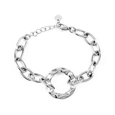 Dottilove Ovale Dames Schakelarmband – Roestvrij Staal + Cadeauzakje