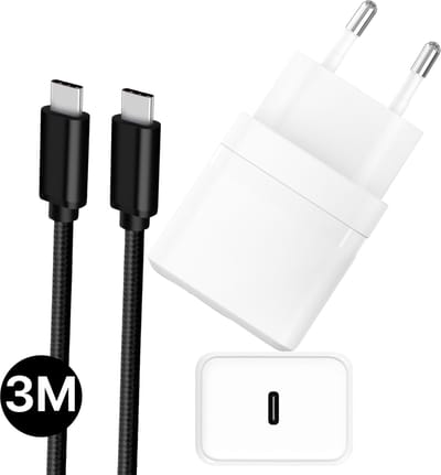 20w Snellader met Extra Sterke usb C Kabel 3 Meter - Power Oplader Adapter