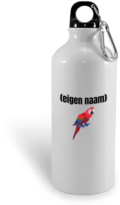 Hacebo® - papegaai met eigen naam waterfles - Papegaai - papegaai liefhebbers - iemand die houdt van papegaaien - verjaardag - cadeau - kado - water fles - 400ML