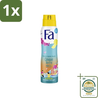 1 x Fa - Deodorant Spray - Mediterranean Jewels - Orchidee & Citrus - 48 uur Bescherming - 150 ml- Deodorant Spray - Orchidee En Citrus - 48 Uur Bescherming - Aluminiumzoutvrij - Vegan Deodorant