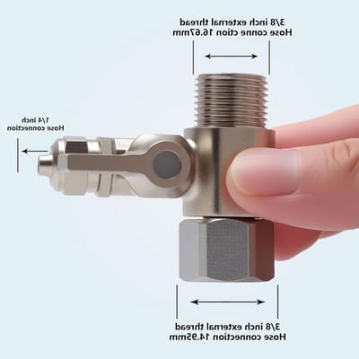 Afsluitventiel adapter T-stuk voor waterverbinding 3/8x3/8x1/4 voor osmose-installatie en aansluiting van 2 apparaten, ideaal voor tuinslangen en leidingen