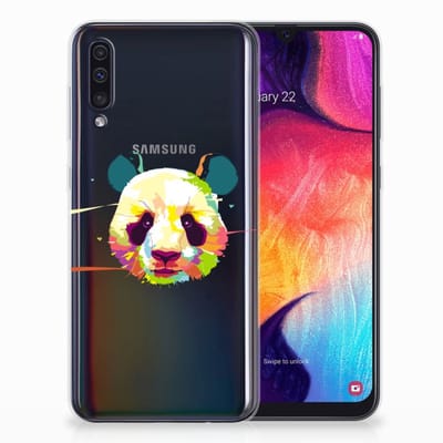 TPU Hoesje voor Samsung Galaxy A50 Telefoonhoesje met Naam Panda Color