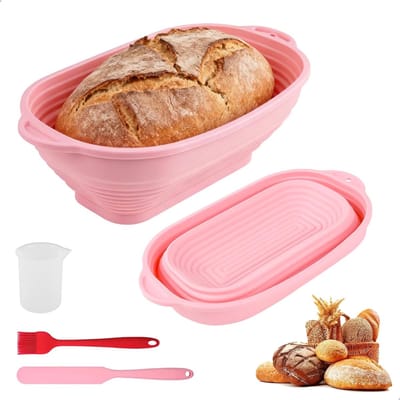 CLVP® Rijsmandje Broodbakken - Rijsmandje Brood - Rijsmand Rond - Banneton - Roze