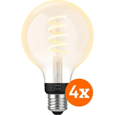Philips Hue Filamentlamp White Ambiance Globe E27 4-pack