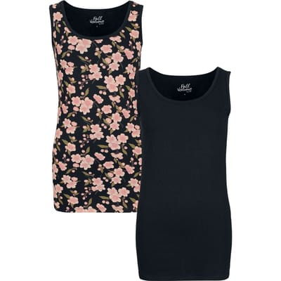 Full Volume set van twee zwarte tops met all-over print - Dames - S