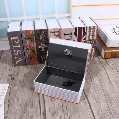 Kluis voor afleidingsboek, geheime opbergdoos Cash Safe Box Bible Safe met veiligheidssleutel for thuisbeveiliging